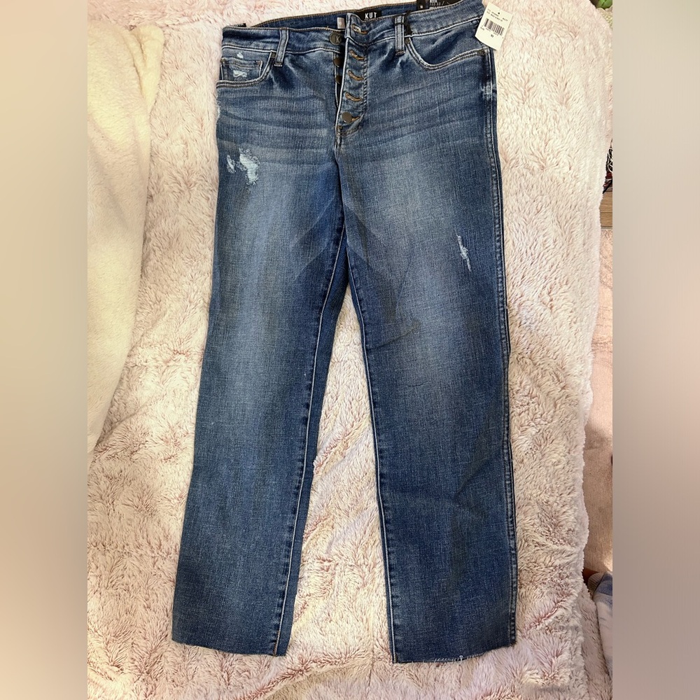 KUT FROM THE KLOTH high rise Reese Fab Ab Ankle Straight Leg size 10